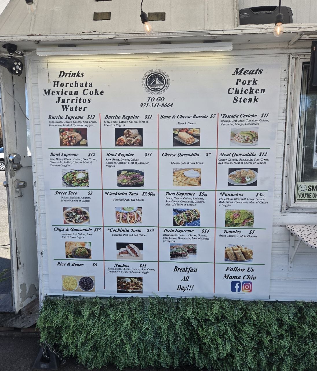 Menu board